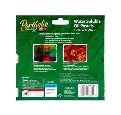 Crayola Portfolio Series Oil Pastels, Assorted Colors, 12/Pack (52-3612)