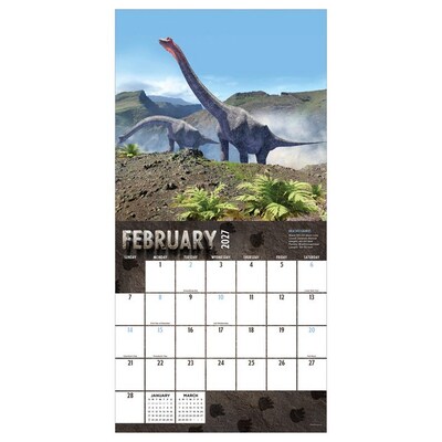 2027 TF Publishing Dinosaurs 12" x 12" Monthly Wall Calendar, Multicolored (27-1139)