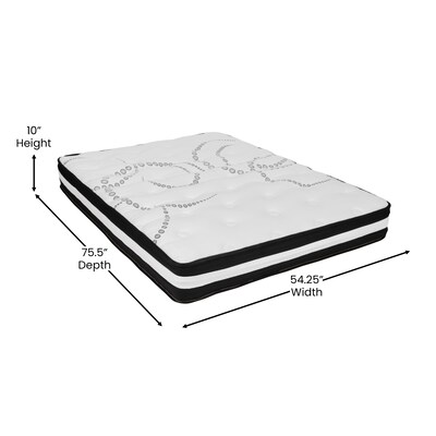 Flash Furniture Capri Comfortable Sleep 10" CertiPUR-US Certified Hybrid Pocket Spring Mattress, Full (CLE230PRF10)