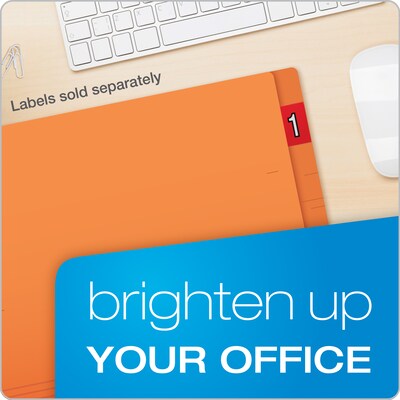 Pendaflex Recycled Heavy Duty End Tab File Folder, Straight Cut, Letter Size, Orange, 100/Box (H110DOR)