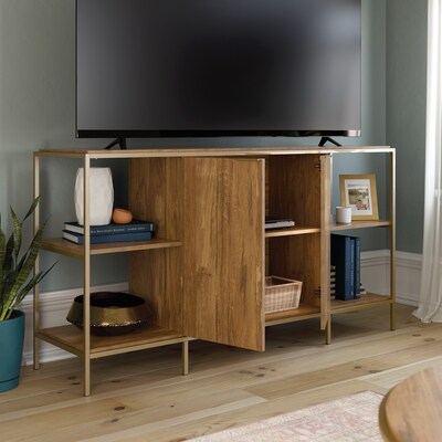 Sauder International Lux Credenza TV Stand, Screens up to 65", Sindoori Mango (428195)