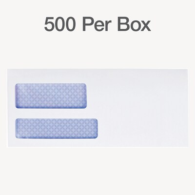 Staples Reveal-N-Seal Security Tinted #9 Double Window Envelopes, 3 7/8" x 8 7/8", White, 500/Box (1017262)
