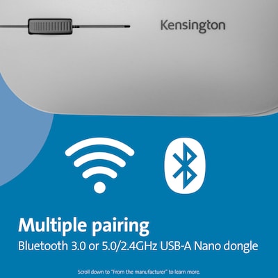 Kensington SureTrack Dual Wireless Ambidextrous Mouse, Gray (K75351WW)