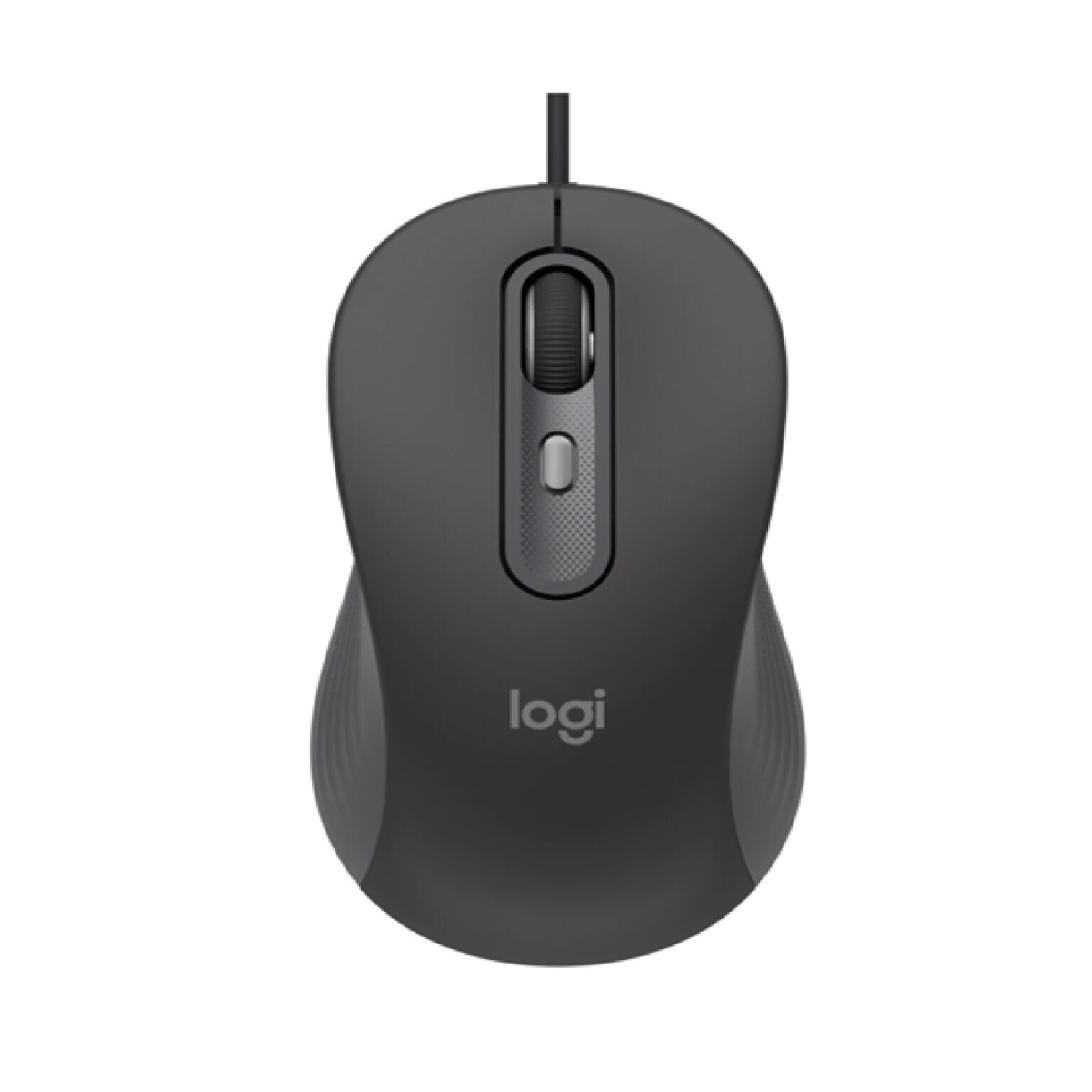 Logitech Signature Wired M520 L for Business Curved Ambidextrous Optical USB Mouse, Graphite (910-007497)