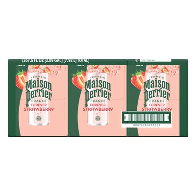 Perrier Strawberry Flavored Sparkling Mineral Water, 330 ml, 8/Pack (12316295)