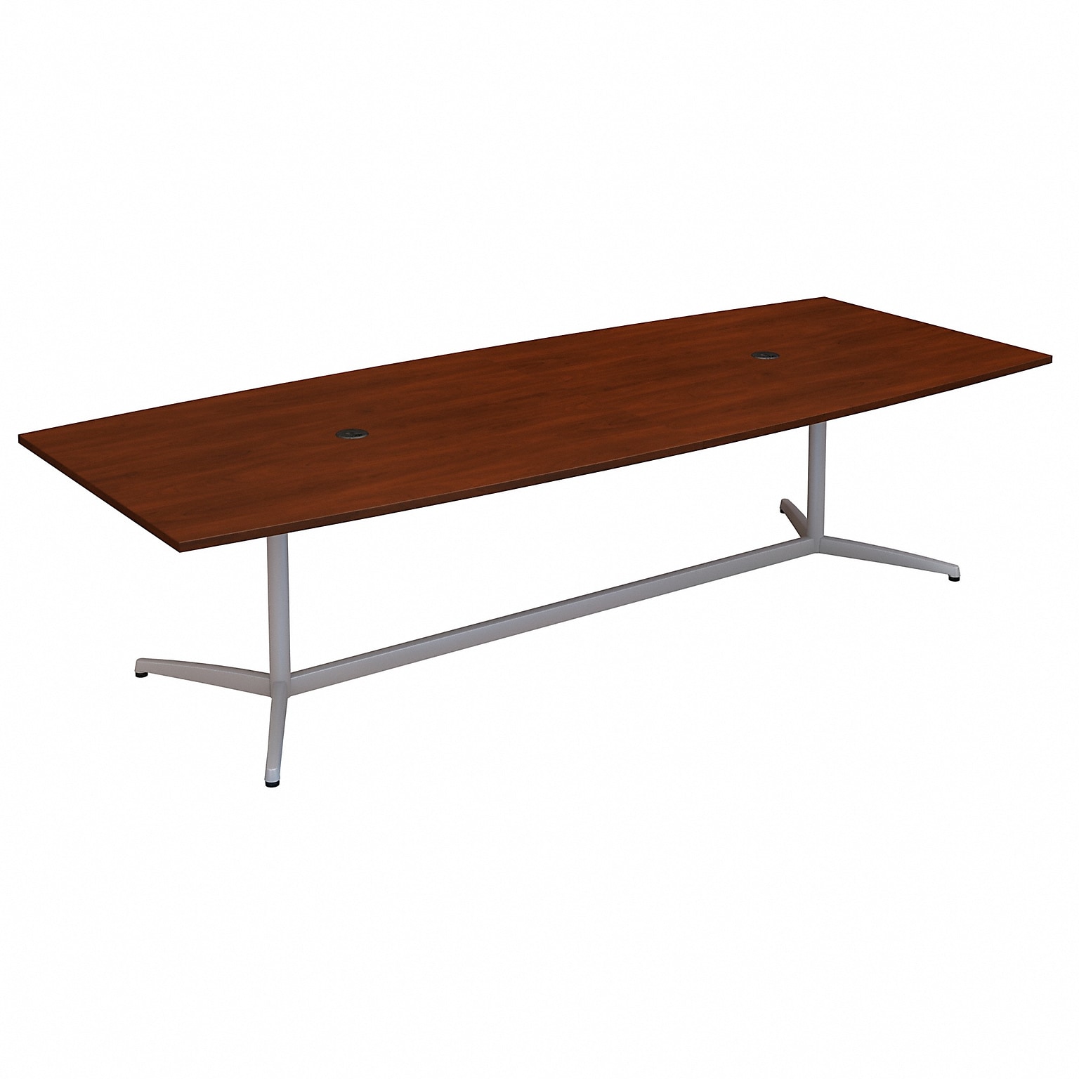 Bush Business Furniture 120W x 48D Boat Shaped Conference Table with Metal Base, Hansen Cherry (99TBM120HCSVK)