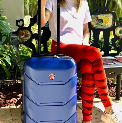 DUKAP Zonix 20" Hardside Carry-On Suitcase, 4-Wheeled Spinner, TSA Checkpoint Friendly, Blue (DKZON00S-BLU)