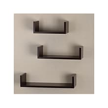 V-Light Wood Wall-Mounted Shelves, Espresso, 3/Pack (VW161011E)