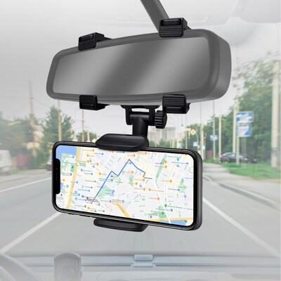 Fisher Rearview Mirror Phone Mount, Black (FCM360K)