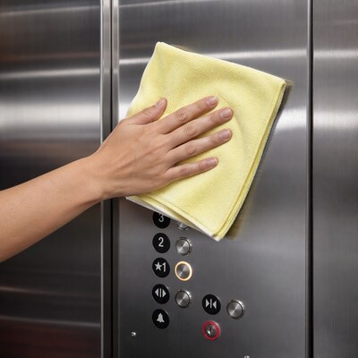 Coastwide Professional Microfiber Cloths, 16" x 16", Yellow, 12/Pack