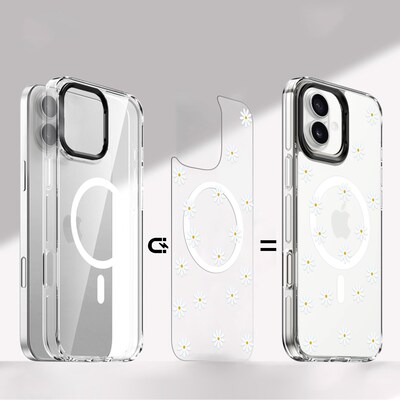 SaharaCase Inspire MagSafe Phone Case with Magnetic Backs for iPhone 16, Shock Absorbing, Floral (CP00638)