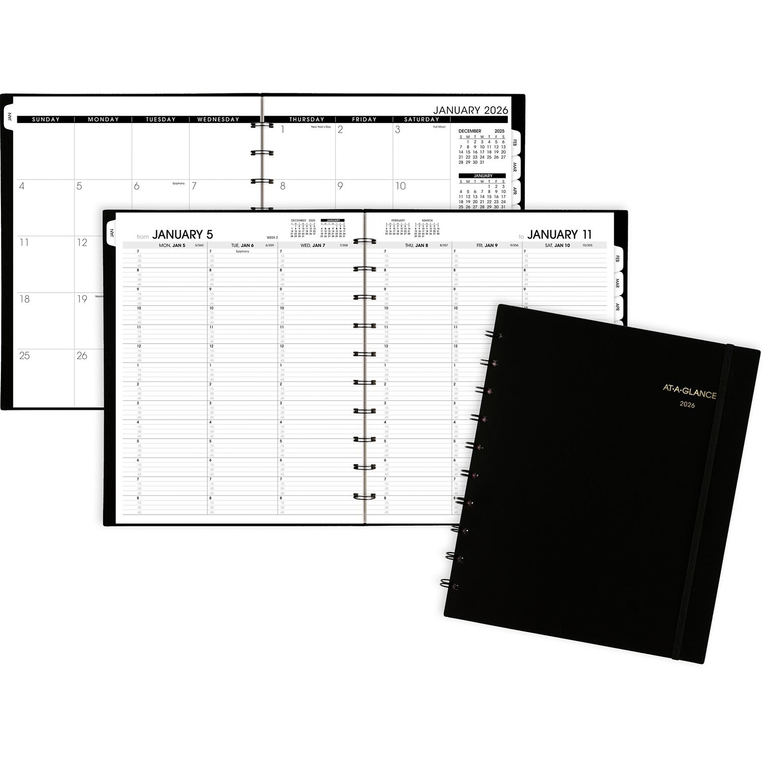 2026 AT-A-GLANCE Move-a-Page 8.75 x 11 Weekly & Monthly Appointment Book, Poly Cover, Black (70-950E-05-26)
