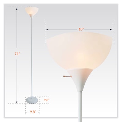 Newhouse Lighting Joey Torchiere Floor Lamp, White (NHFL-JO-WH)