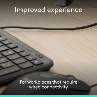Logitech Signature Slim MK625 Wired Keyboard and Optical Mouse Combo, Graphite (920-013303)