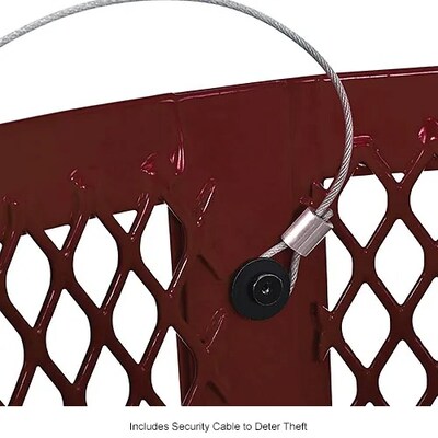 Global Industrial Outdoor Diamond Steel Trash Can w/ Rain Bonnet Lid, 36 Gallon, Red (261926RD)