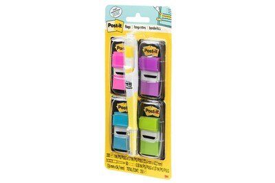 Post-it Flags Value Pack with Flag+Highlighter, 1" Wide, Assorted Colors, 200 Flags/Pack (680-PPBGVA)