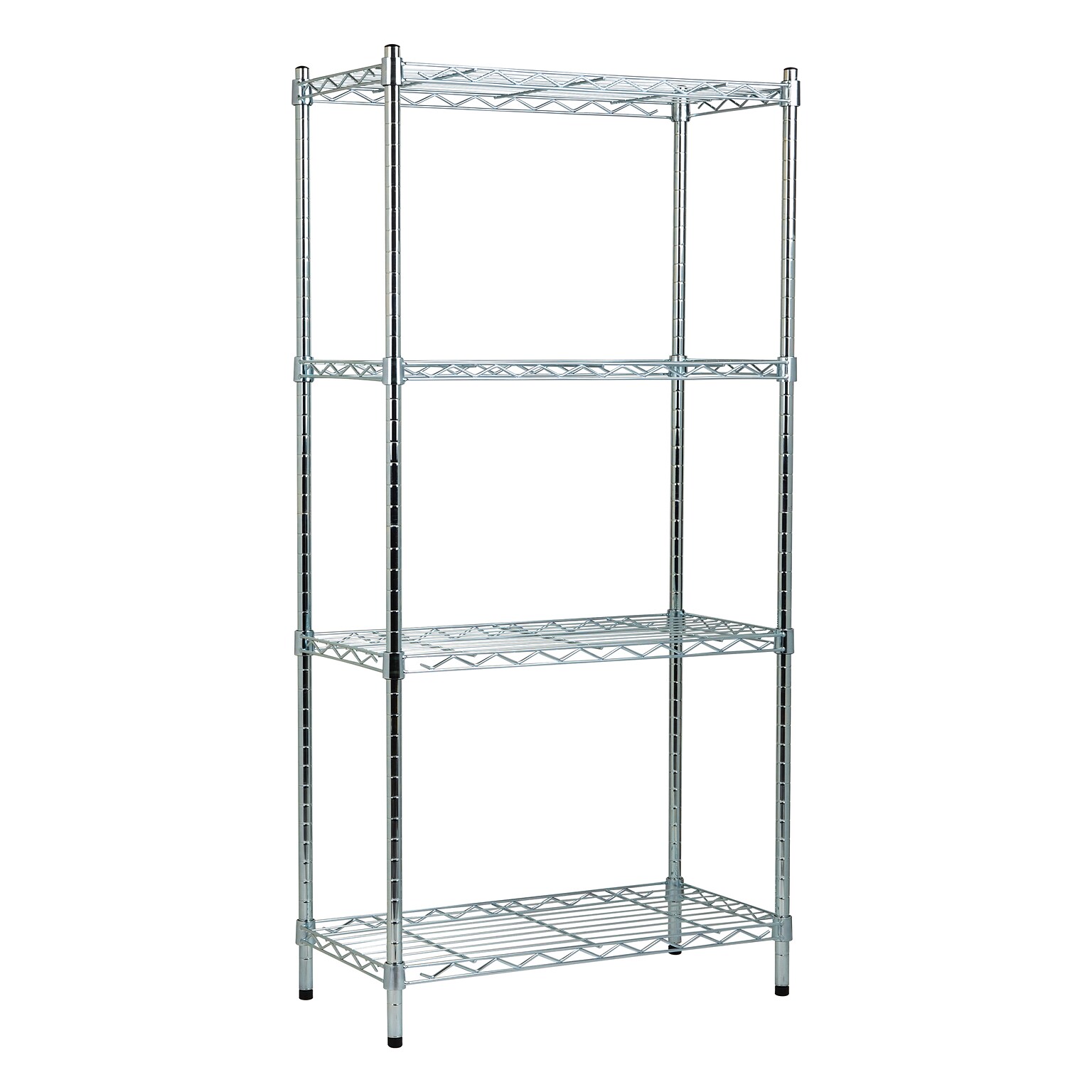 Mind Reader 4 Shelf Adjustable Garage Shelving, 11.75W, Chrome Plate (4TSHELVU-SIL)