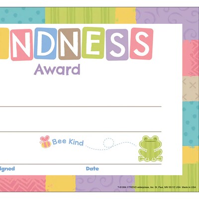 Trend Enterprises Kindness Award Good to Grow, 5.5" x 8.5", Multicolored, 30/Pack, 3 Packs/Bundle (T-81064-3)