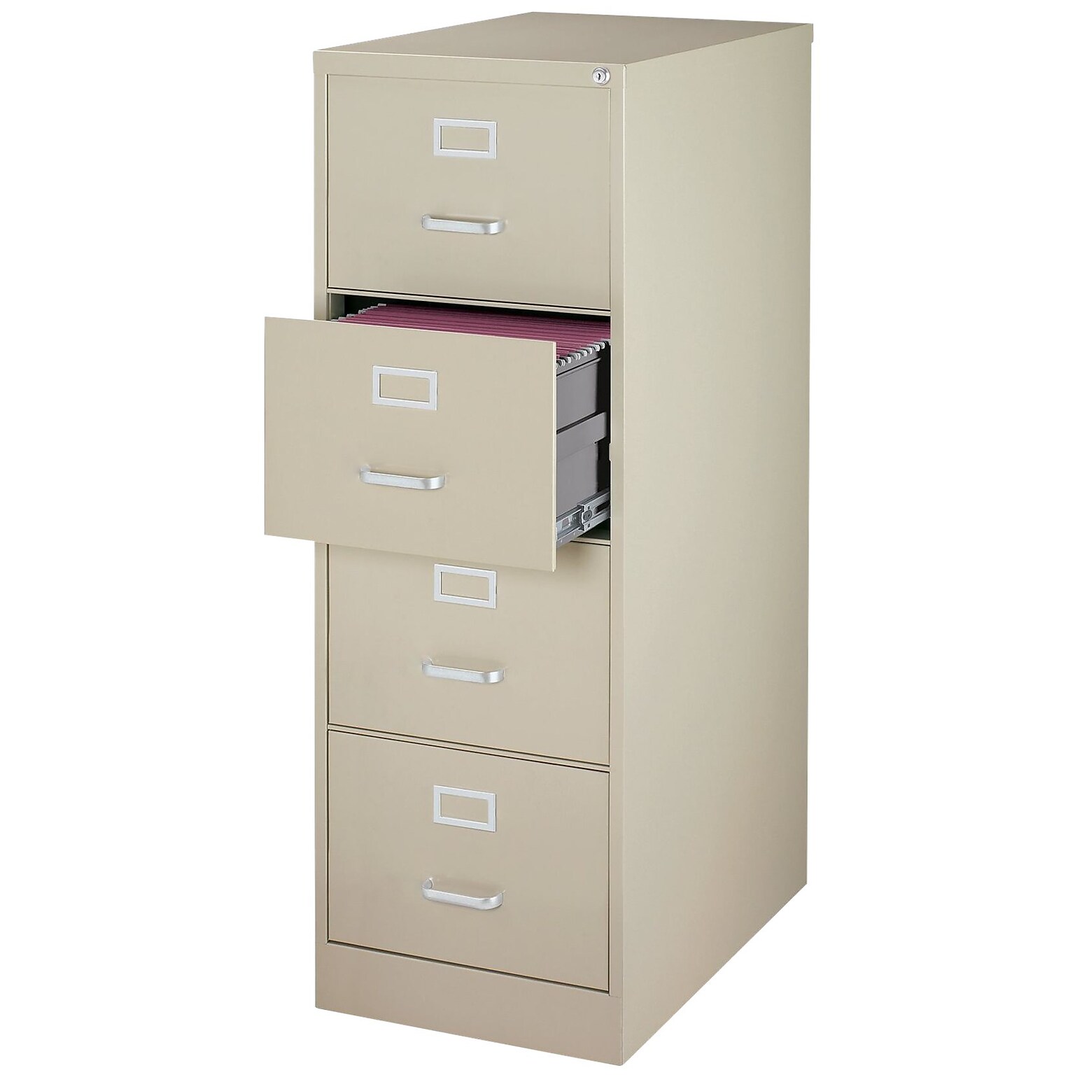 Quill Brand® Commercial 4 File Drawer Vertical File Cabinet, Locking, Putty/Beige, Legal, 26.5D (13449D)