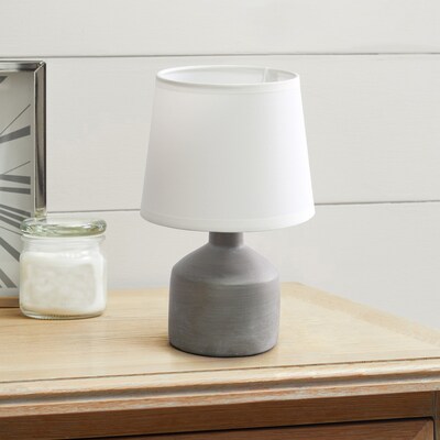 Simple Designs Mini Bocksbeutal Concrete Table Lamp, Gray (LT2080-GRY)