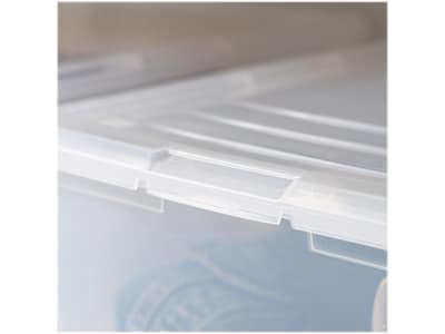 Iris 13.5 Qt. Snap Lid Storage Tote, Clear, 8/Pack (500075)