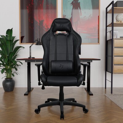 Arozzi Torretta SoftPU Faux Leather Ergonomic Racing Gaming Chair, Pure Black (TORRETTA-SPU-PBK)