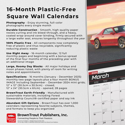 2025 BrownTrout Camaro 12" x 12" Monthly  Wall Calendar (9781975479756)