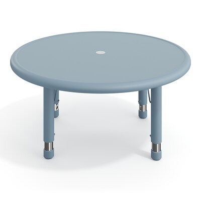 Flash Furniture Wren 33" Round Activity Table, Height Adjustable, Dusty Blue (YUYCX072RDTBDTB)