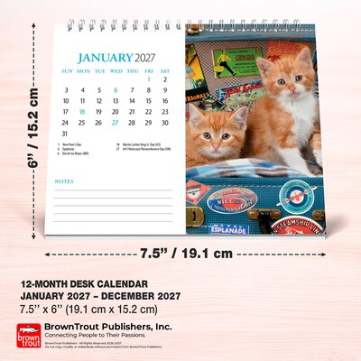 2027 BrownTrout Kittens 7.5" x 6" Monthly Wall Calendar, Assorted Colors (9798330709373)