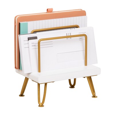 Mind Reader Metal Desk Organizer, White (LETG-WHT)