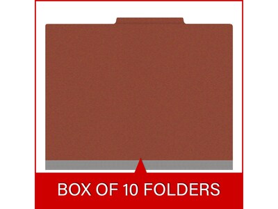 Medical Arts Press Pressboard Classification Folder, 2 Dividers, 2" Expansion, Letter Size, Red, 10/Box (DV-T42-26-3RED-PKT)