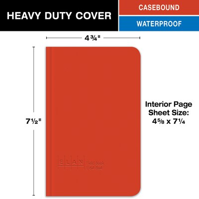 ELAN Field Surveying Computation Notebooks, 4.63 x 7.25, 160 Sheets, Orange, 6/Pack (E64-8X4 ORG-6