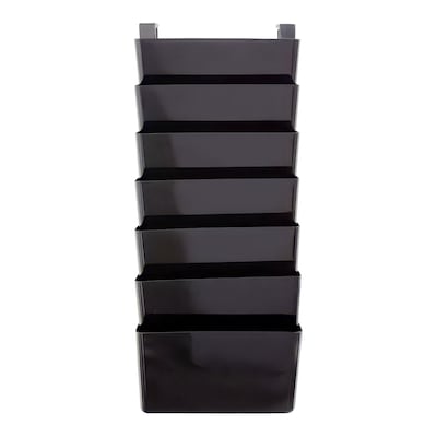 TRU RED™ 7-Pocket Plastic Letter Wall File, Black (TR55348)