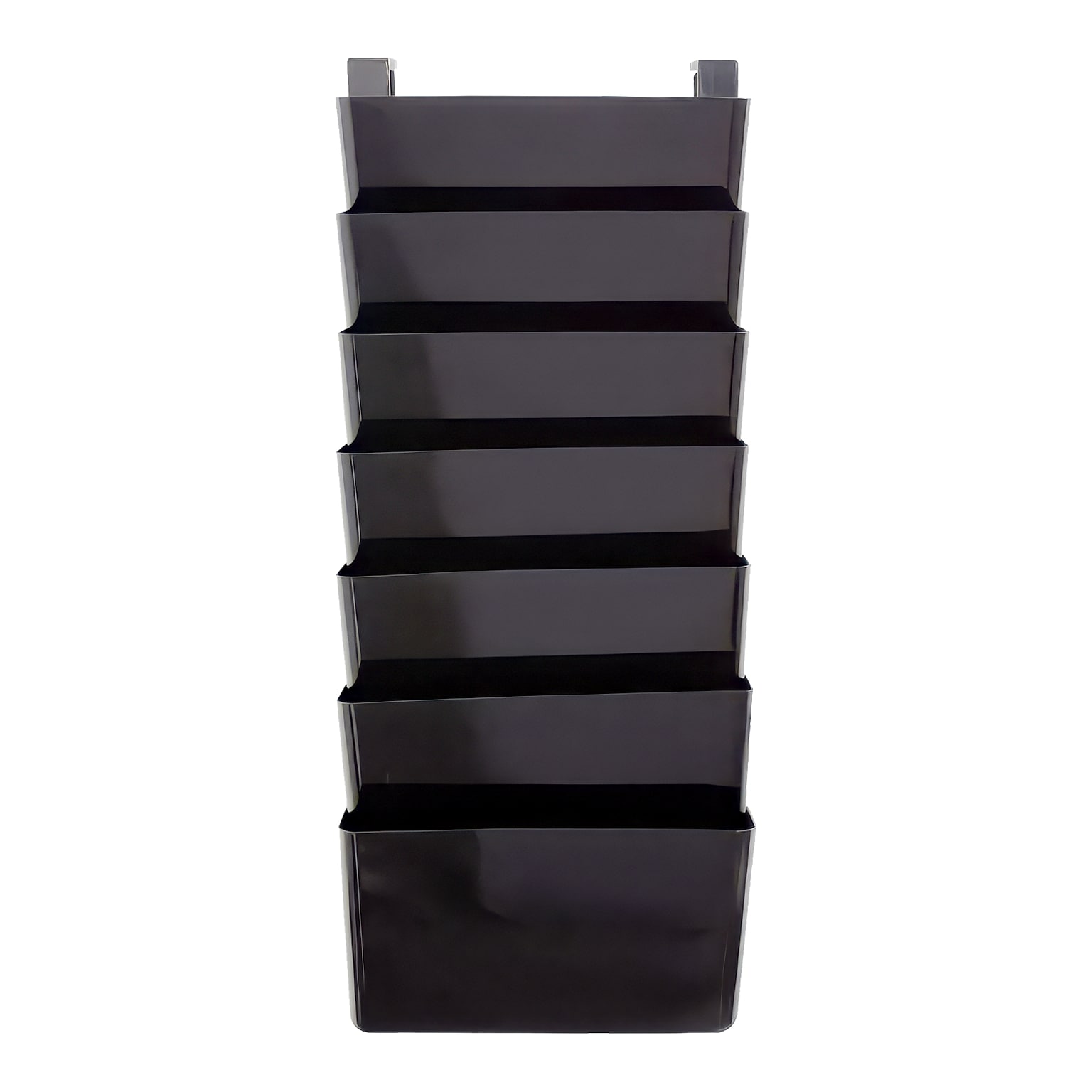 TRU RED™ 7-Pocket Plastic Letter Wall File, Black (TR55348)