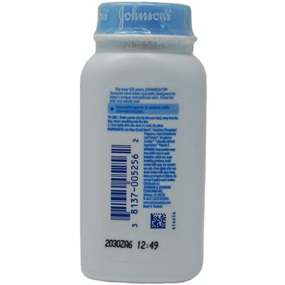Johnson's Aloe Vitamin E Powder Pure Cornstarch Baby Powder, 1.5 oz Bottle, 10 Bottles/Bag, 17 Bags/Carton