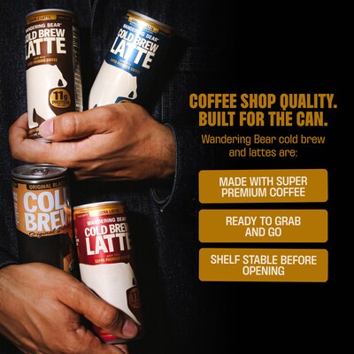 Wandering Bear Straight Black Cold Brew Coffee, 8 oz., 12/Carton (WBC00019)