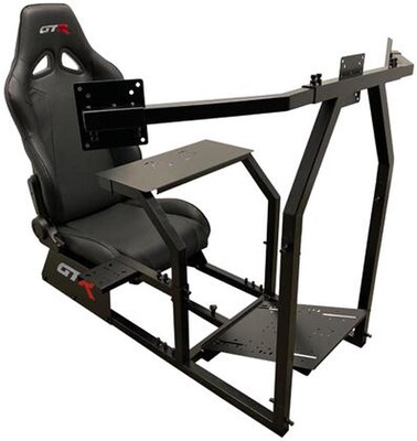 GTR Simulator Steel Alloy Ergonomic Simulation Cockpit Gaming Chair, Black (GTA-S-S105LBK)