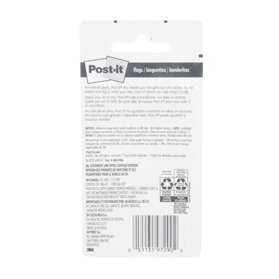 Post-it® Flags, .94" Wide, Assorted Colors, 60 Flags/Pack (680-PBG)