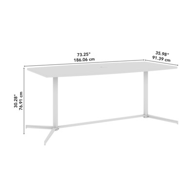 Bush Business Furniture 72"W x 36"D Boat Shaped Conference Table, Modern Hickory (99TBM72MHSVK)
