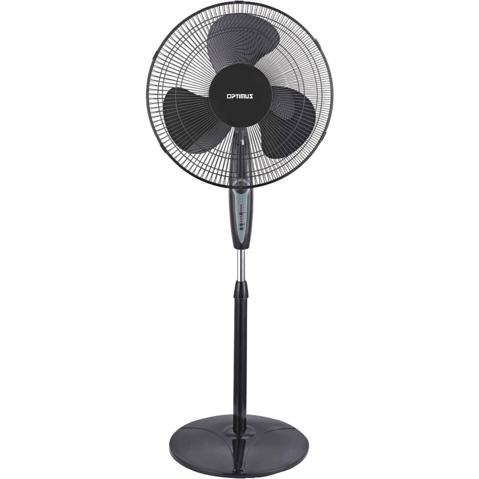 Optimus Oscillating F-1672BK Stand 3 Speed Fan with Remote, Black (OPSF1672BK)