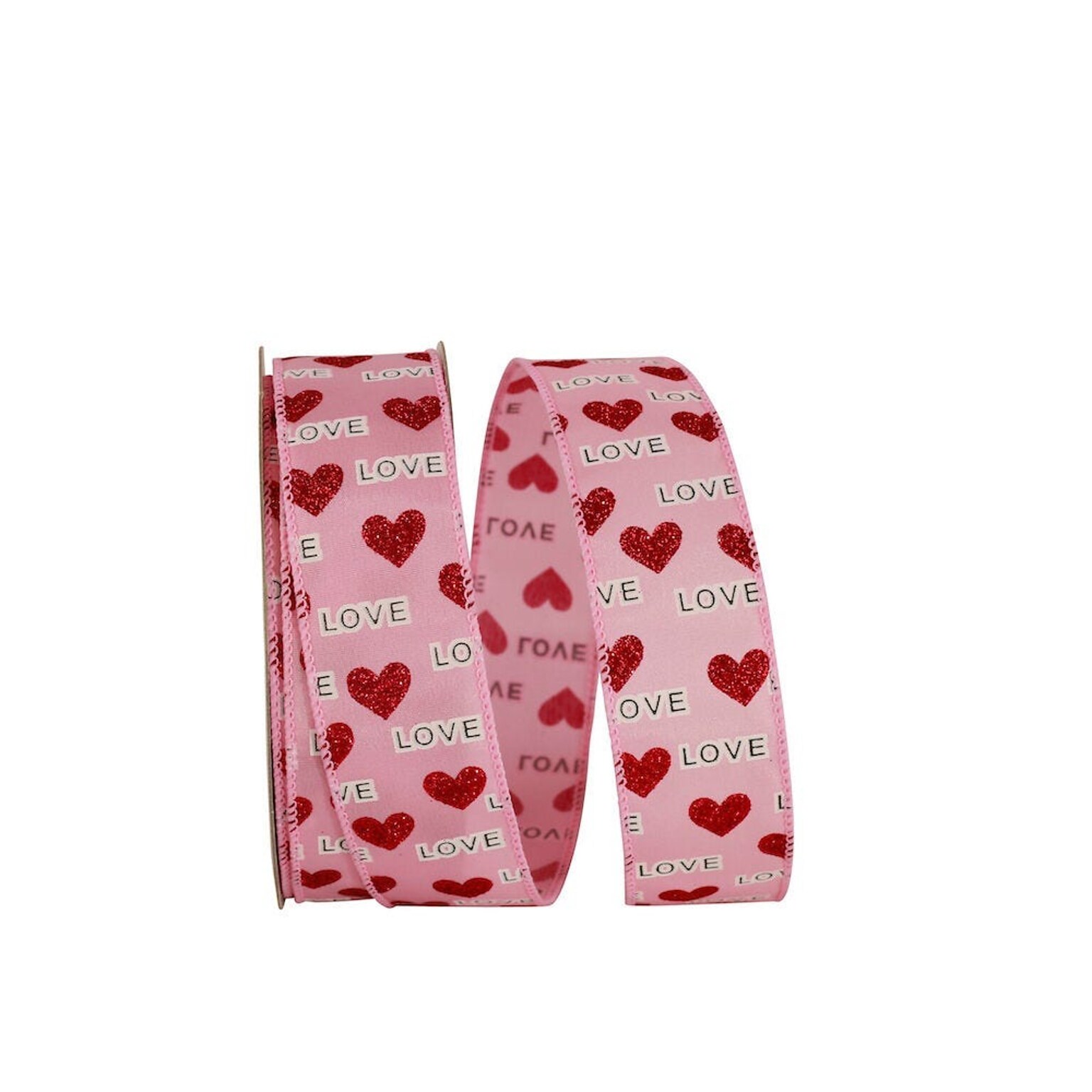 JAM Paper Love Hearts Ribbon, Red/Pink (52640340671)