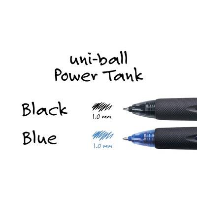 uni Power Tank RT Ballpoint Pens, Medium Point, 1.0mm, Black Ink, 12/Pack (42070)