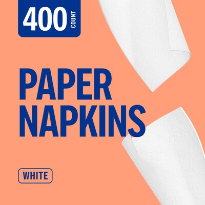 Perk™ Luncheon Lunch Napkin, 1-ply, White, 400 Napkins/Pack (PK28584)