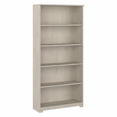 Bush Furniture Cabot 66H 5-Shelf Bookcase with Adjustable Shelves, Linen White Oak (WC31166)