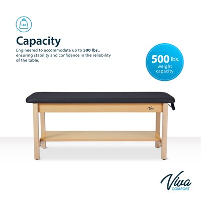 Aristo Wood H-Brace Physician Exam Table with Shelf, Cabinet, Paper Cutter, and Holder, 500lbs. Capacity, Black