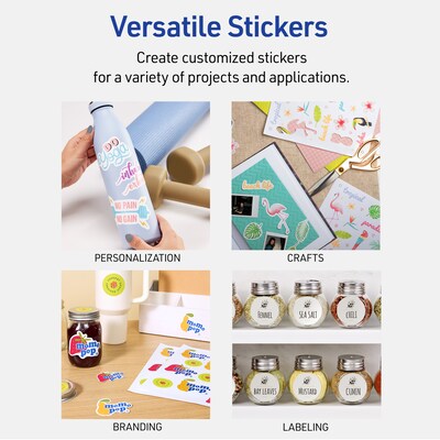 Avery Printable Vinyl Rectangle Multipurpose Labels, 8-1/2" x 11", White, 7/Pack (19479398863)
