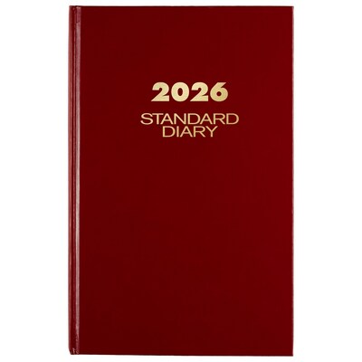 2026 AT-A-GLANCE Standard Hardcover Daily Diary, 7.75" x 12", Ruled, Red (SD376-13-26)