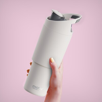 ASOBU Cosmic Stainless Steel Double Wall Insulated Water Bottle, 32 oz., White, (ADNABF77W)