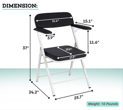 Viva Comfort Portable Phlebotomy Blood Drawing Chair, Black (ADI997-03-BLK-MK)