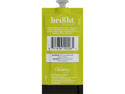 Bright Tea Green Tea with Jasmine, Flavia Freshpacks, 40/Carton (48723)